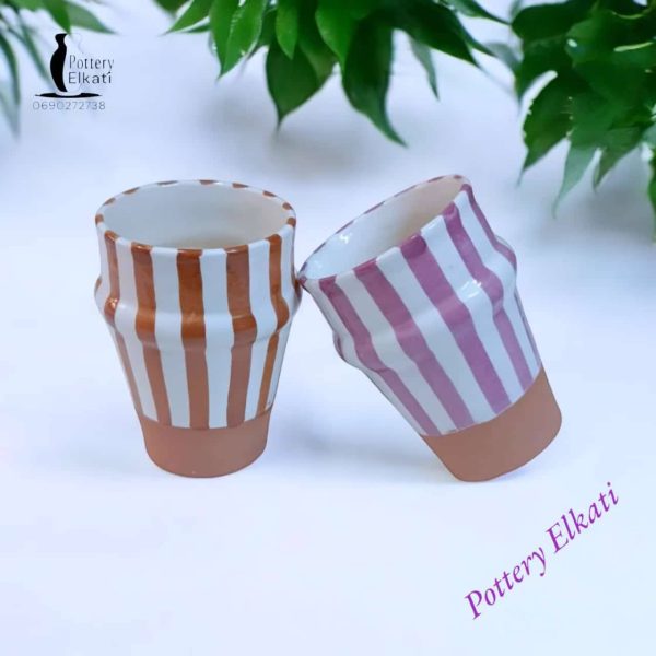 Striped ceramic cups - Image 4