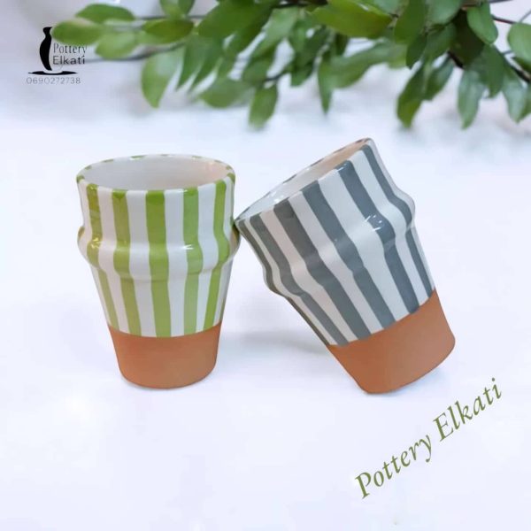 Striped ceramic cups - Image 3