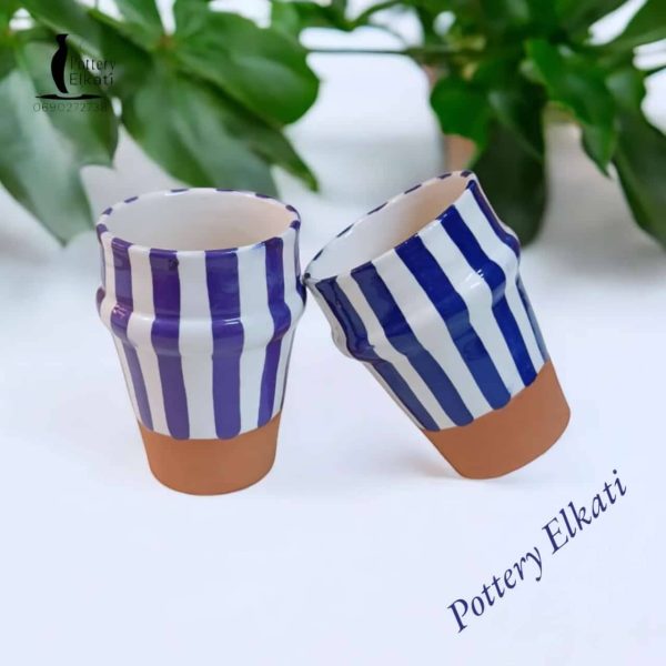 Striped ceramic cups