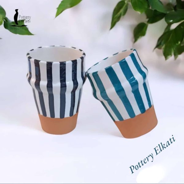 Striped ceramic cups - Image 2