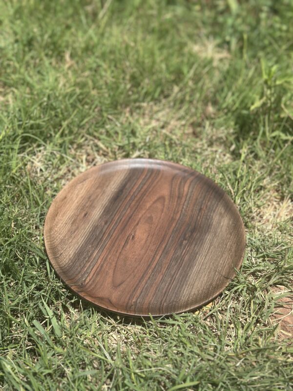 Pack 4 walnut wood plates - Image 4