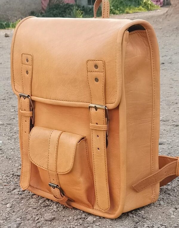 Handmade Leather Backpack – Moroccan Craftsmanship - Image 3