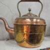 Handcrafted Moroccan Copper Teapot with Brass Engravings – Traditional Vintage Kettle