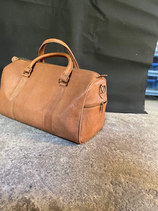 Handmade Moroccan Leather Travel Bag - Image 3
