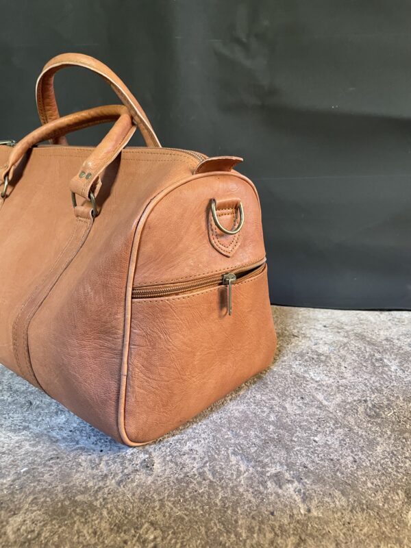 Handmade Moroccan Leather Travel Bag - Image 5