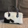 Handmade Cowhide Leather Bag – Black and White Tote