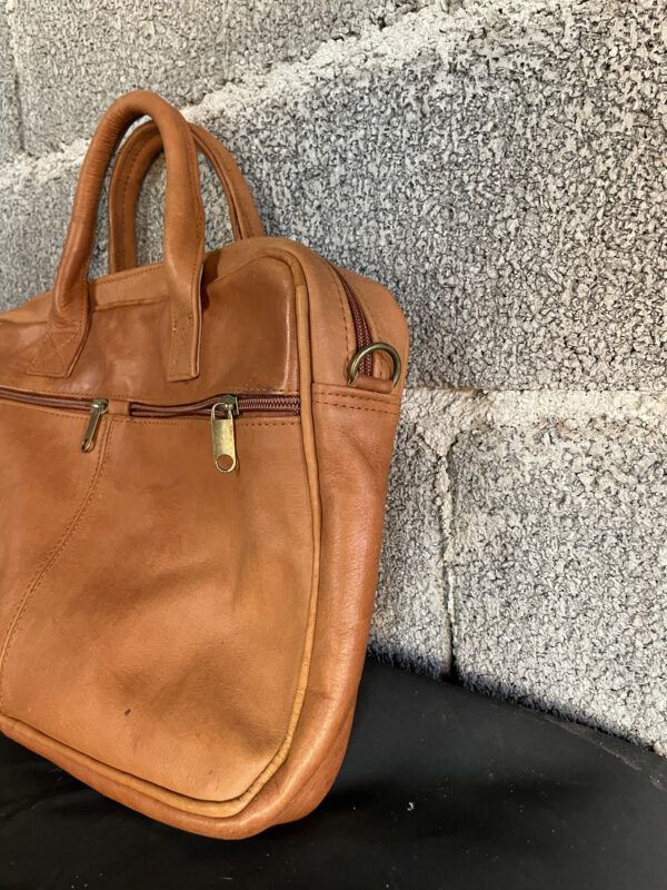 Moroccan handmade leather laptop bag. - Image 5