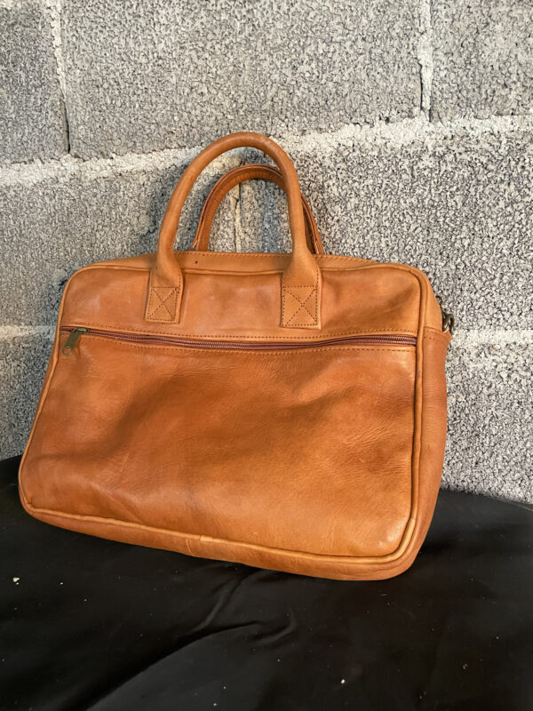 Moroccan handmade leather laptop bag. - Image 6
