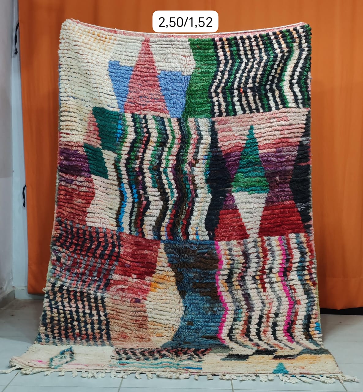 Authentic Moroccan Boujaad Wool Rug – Handwoven Berber Carpet – Boho Home Decor - Image 7