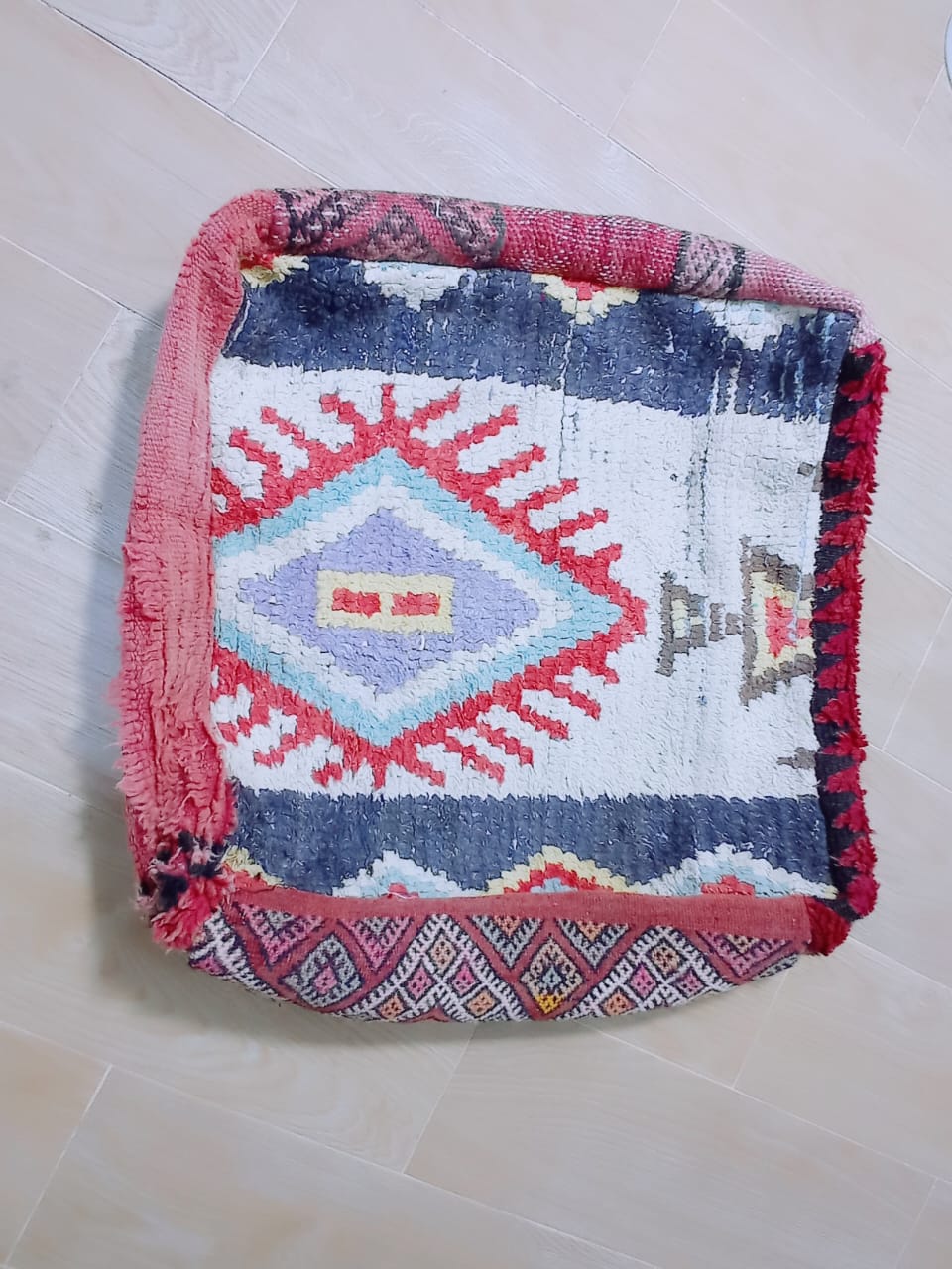 Moroccan Boucherouite Pouf - Image 12