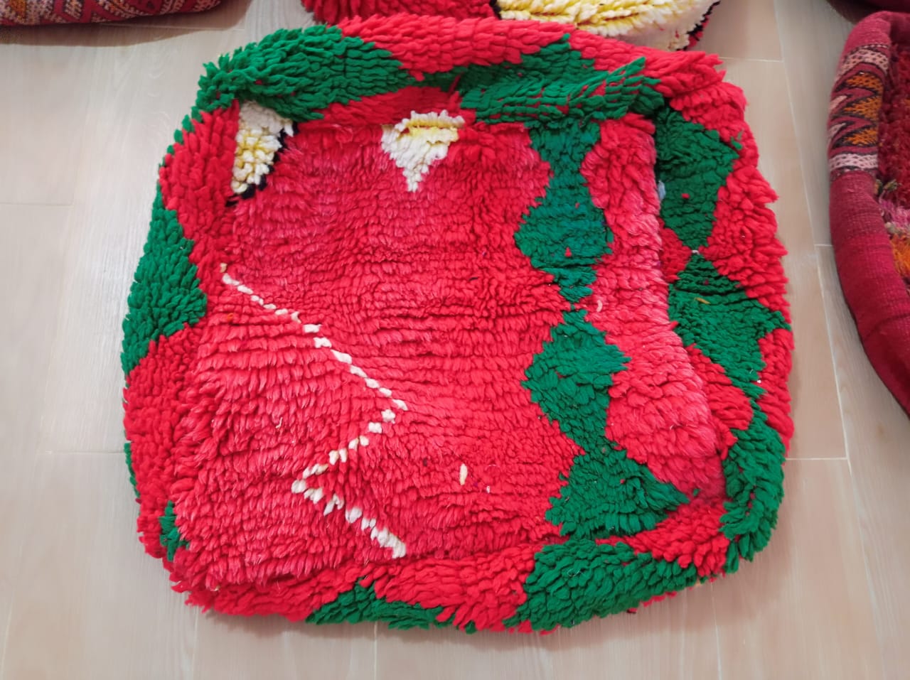 Moroccan Boucherouite Pouf - Image 10