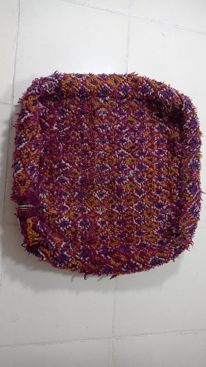 Moroccan Boucherouite Pouf - Image 5