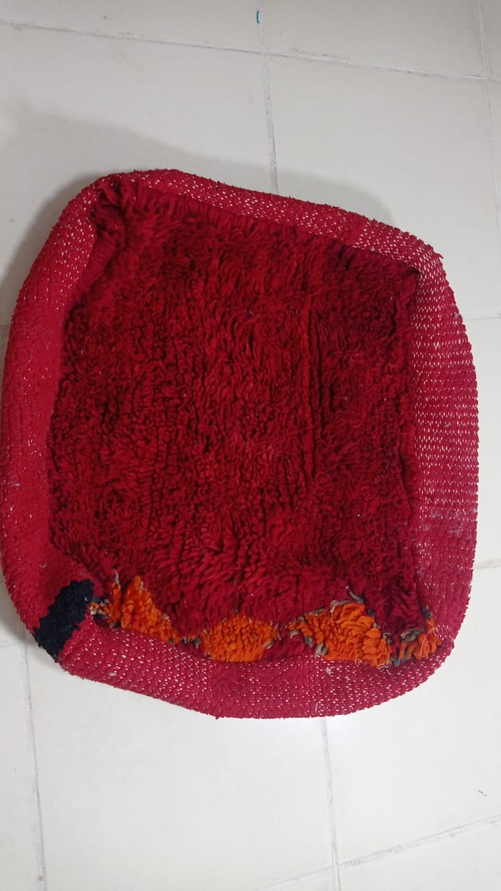Moroccan Boucherouite Pouf - Image 4