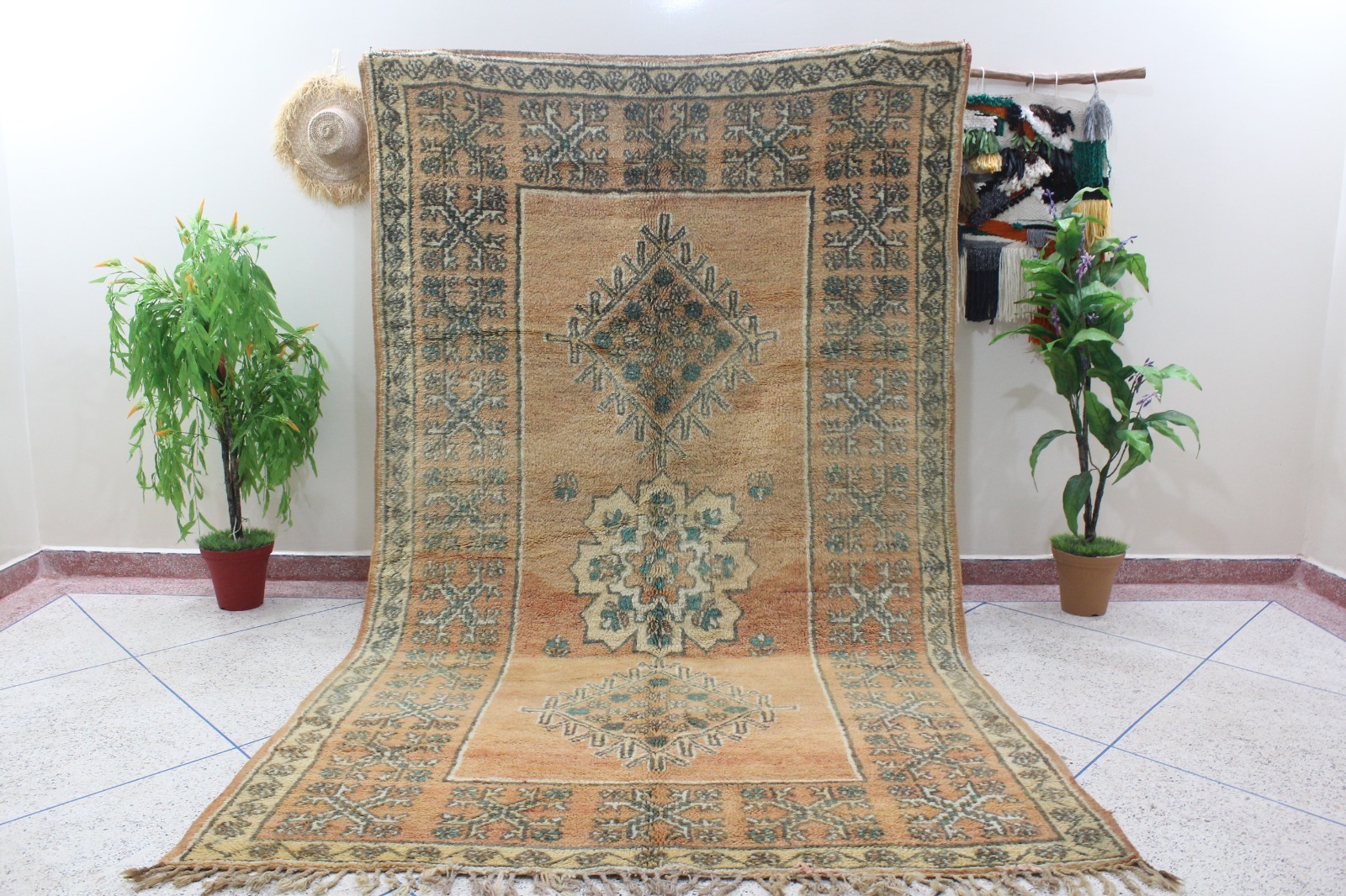 Authentic Beni Ourain Moroccan Rug – Handwoven Wool Berber Carpet – Minimalist Boho Decor